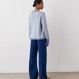 Women's Jumper - Blue Chevron Cotton Crew Neck - Stella - product view 4
