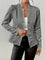 Elegant Cable Knit Cropped Jacket for Women with Stand Collar Long Sleeve Button Front Fitted Style