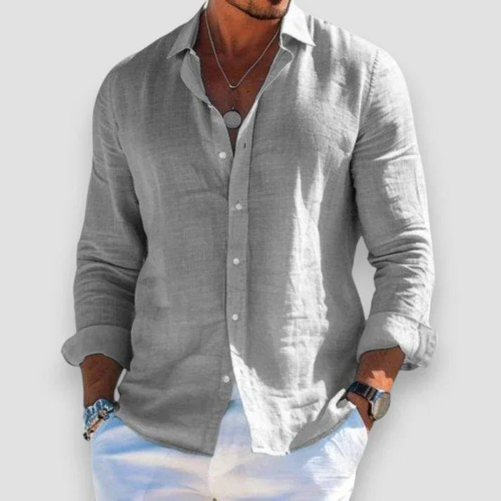 Men's Shirt - Casual Summer Long Sleeve - Connor - product view 2