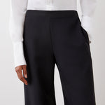 Women's Trousers - Black Satin Back Crepe Wide Leg - Nat - product view 3