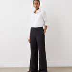 Women's Trousers - Black Satin Back Crepe Wide Leg - Nat - product view 1