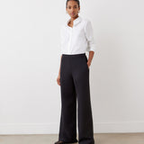Women's Trousers - Black Satin Back Crepe Wide Leg - Nat - product view 1