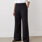 Women's Trousers - Black Satin Back Crepe Wide Leg - Nat - product view 2