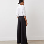 Women's Trousers - Black Satin Back Crepe Wide Leg - Nat - product view 4
