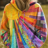 Women's Hoodie - Vibrant Patchwork Bohemian - Madison - product view 1