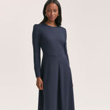 Women's Midi Dress - Navy Ponte Jersey - Carla - product view 2