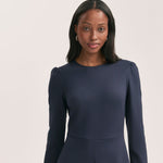 Women's Midi Dress - Navy Ponte Jersey - Carla - product view 3