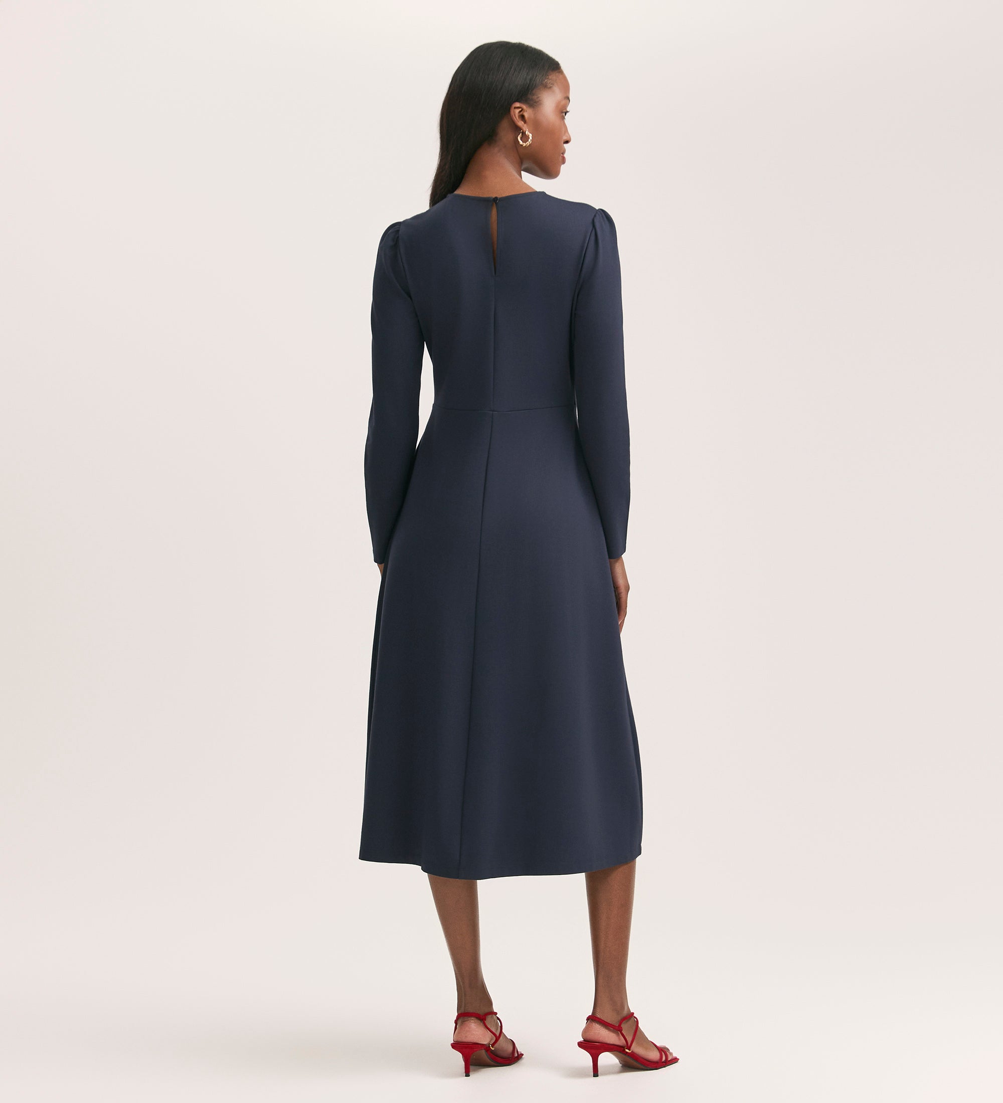 Women's Midi Dress - Navy Ponte Jersey - Carla - product view 4
