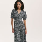 Women's Midi Dress - Navy Daisy Crepe Tea - Colette - product view 3