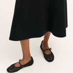 Women's Skirt - Black Ponte Jersey Midi - Mae - product view 3