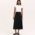 Women's Skirt - Black Ponte Jersey Midi - Ruth - product view 1