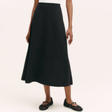 Women's Skirt - Black Ponte Jersey Midi - Ruth - product view 2
