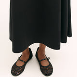 Women's Skirt - Black Ponte Jersey Midi - Ruth - product view 3