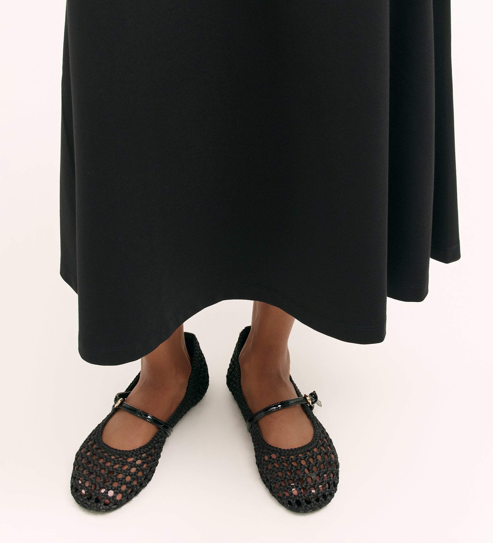 Women's Skirt - Black Ponte Jersey Midi - Ruth - product view 3
