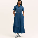 Women's Midi Dress - Indigo Denim - Tania - product view 1