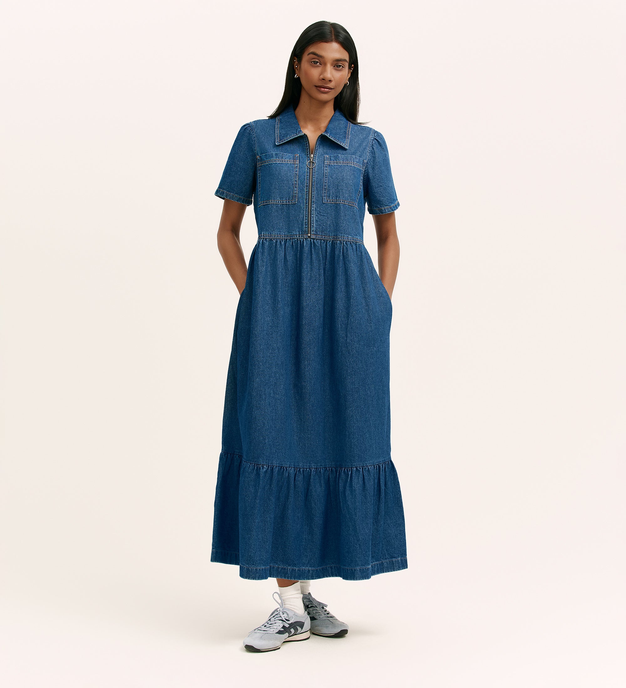 Women's Midi Dress - Indigo Denim - Tania - product view 1