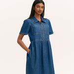 Women's Midi Dress - Indigo Denim - Tania - product view 2