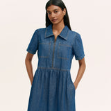 Women's Midi Dress - Indigo Denim - Tania - product view 3