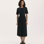 Women's Midi Dress - Black Jersey T-Shirt - Kathryn - product view 1