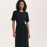 Women's Midi Dress - Black Jersey T-Shirt - Kathryn - product view 2