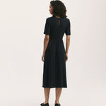 Women's Midi Dress - Black Jersey T-Shirt - Kathryn - product view 4