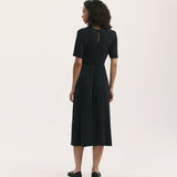 Women's Midi Dress - Black Jersey T-Shirt - Kathryn - product view 4