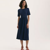 Women's Midi Dress - Navy Jersey T-Shirt - Kathryn - product view 1