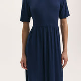 Women's Midi Dress - Navy Jersey T-Shirt - Kathryn - product view 2