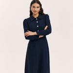 Women's Midi Dress - Navy Crepe - Lucia - product view 3