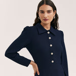 Women's Midi Dress - Navy Crepe - Lucia - product view 2