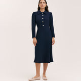 Women's Midi Dress - Navy Crepe - Lucia - product view 1