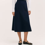 Women's Skirt - Navy Ponte Jersey Midi - Mae - product view 2