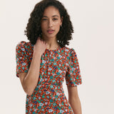 Women's Midi Dress - Red Ditsy Crepe Tea - Marie - product view 2