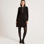 Women's Mini Dress - Black Ponte Jersey - Ronnie - product view 1
