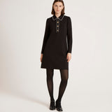 Women's Mini Dress - Black Ponte Jersey - Ronnie - product view 1