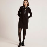 Women's Mini Dress - Black Ponte Jersey - Ronnie - product view 4
