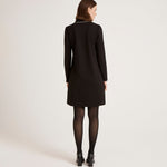 Women's Mini Dress - Black Ponte Jersey - Ronnie - product view 5