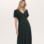 Women's Midi Dress - Black Polka Dot Tea - Saskia - product view 2
