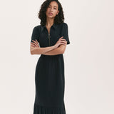 Women's Midi Dress - Black Linen Blend Shirt - Tania - product view 3