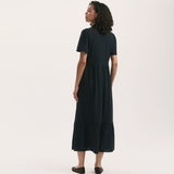 Women's Midi Dress - Black Linen Blend Shirt - Tania - product view 4