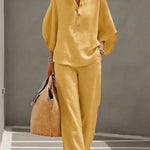 Women's Two-Piece Set - Wide Leg and Collar 2 Piece Set - Vienna - product view 7