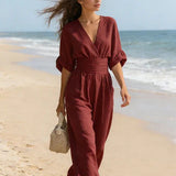 Women's Jumpsuit - Wide-Leg - Genevieve - product view 7