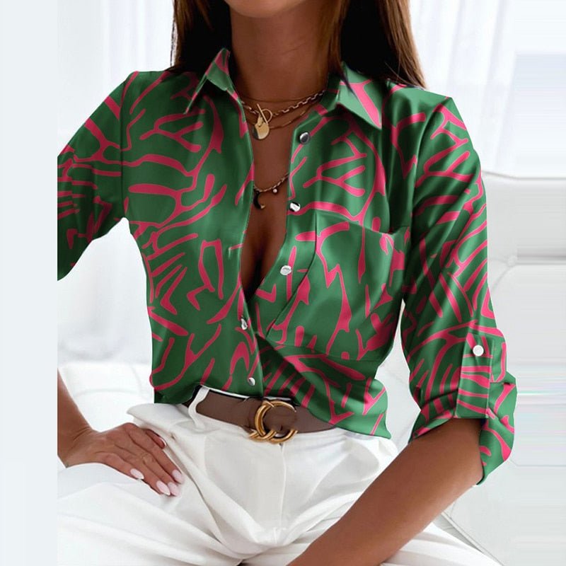 Women's Blouse - Collared Printed - Novalie - product view 15