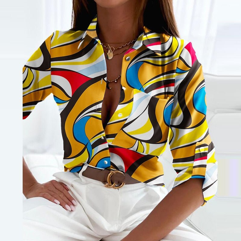 Women's Blouse - Collared Printed - Novalie - product view 16