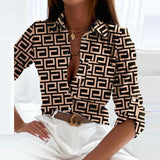 Women's Blouse - Collared Printed - Novalie - product view 12