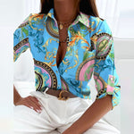 Women's Blouse - Collared Printed - Novalie - product view 7